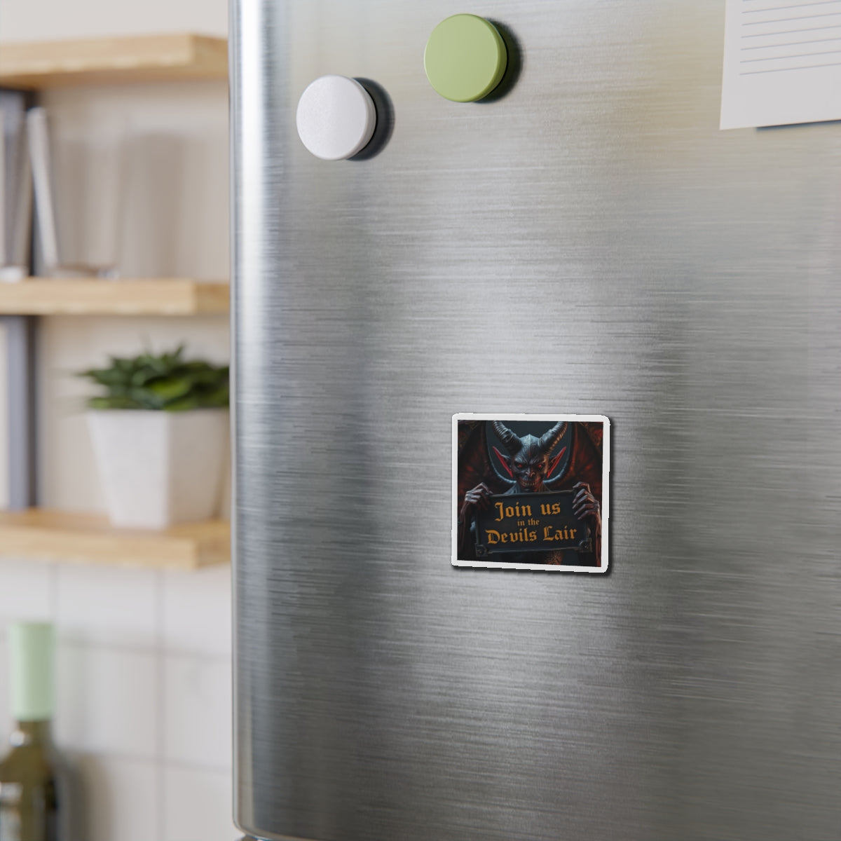 Devil's Lair Die-Cut Magnet, Halloween Decor, Spooky Gift, Witchcraft Collectible, Unique Refrigerator Magnet