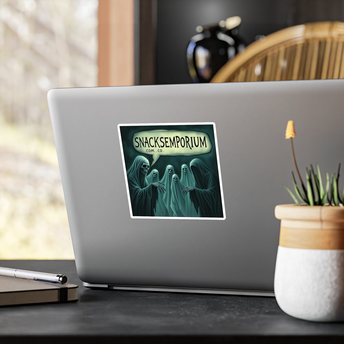 Spooky Vinyl Kiss-Cut Stickers, Halloween Decor, Laptop Accessories, Ghost Stickers, Unique Gifts for Friends, Creepy Aesthetic
