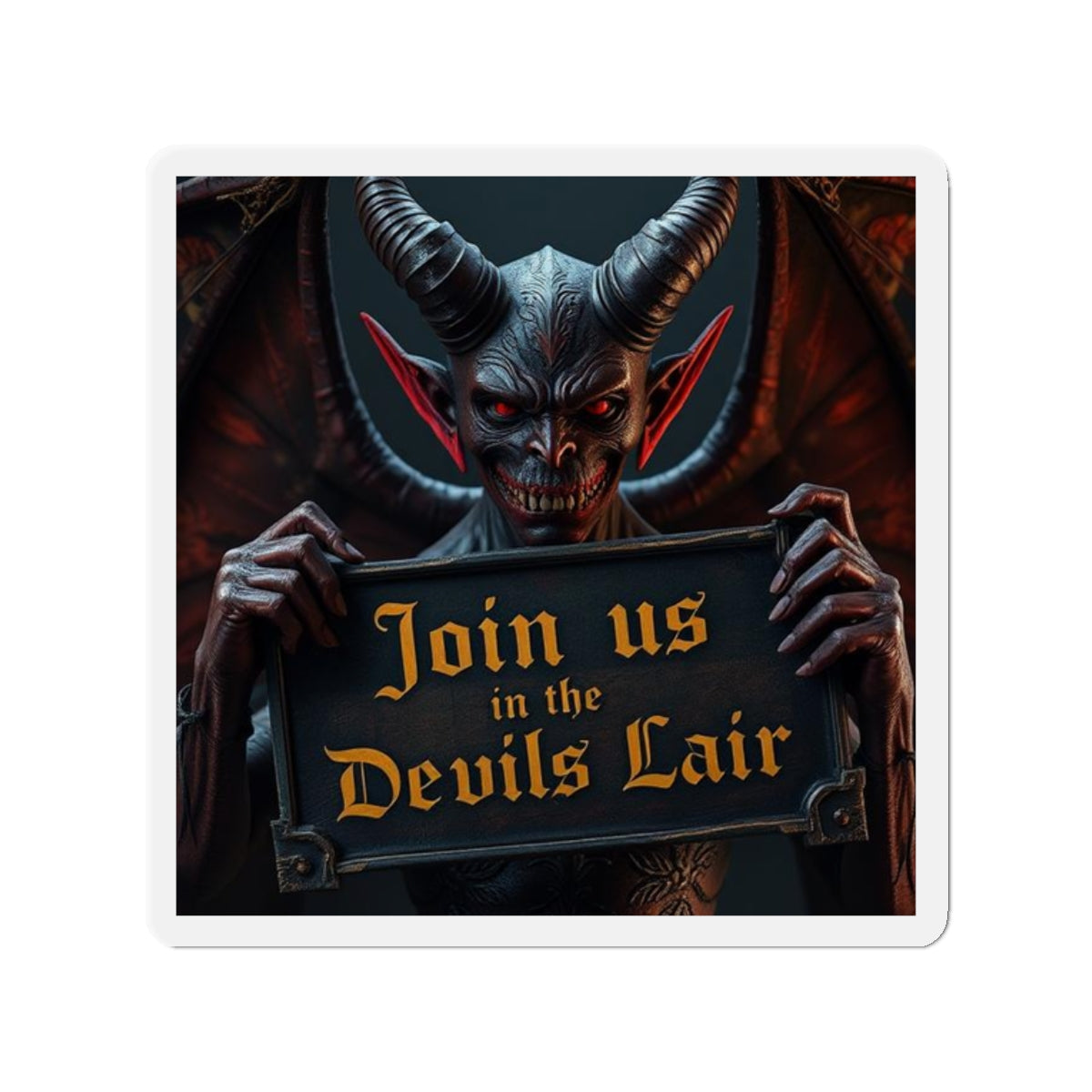 Devil's Lair Die-Cut Magnet, Halloween Decor, Spooky Gift, Witchcraft Collectible, Unique Refrigerator Magnet