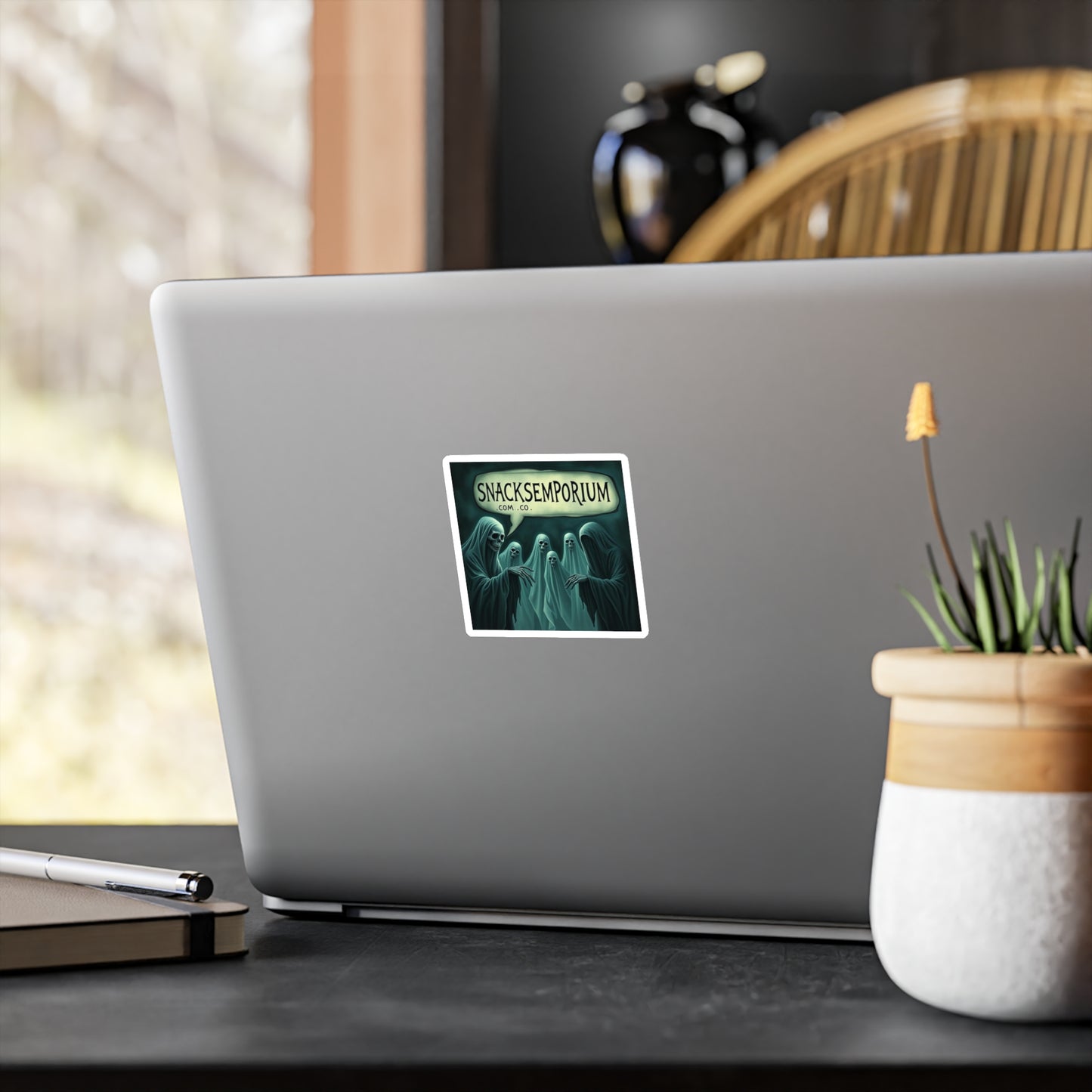Spooky Vinyl Kiss-Cut Stickers, Halloween Decor, Laptop Accessories, Ghost Stickers, Unique Gifts for Friends, Creepy Aesthetic