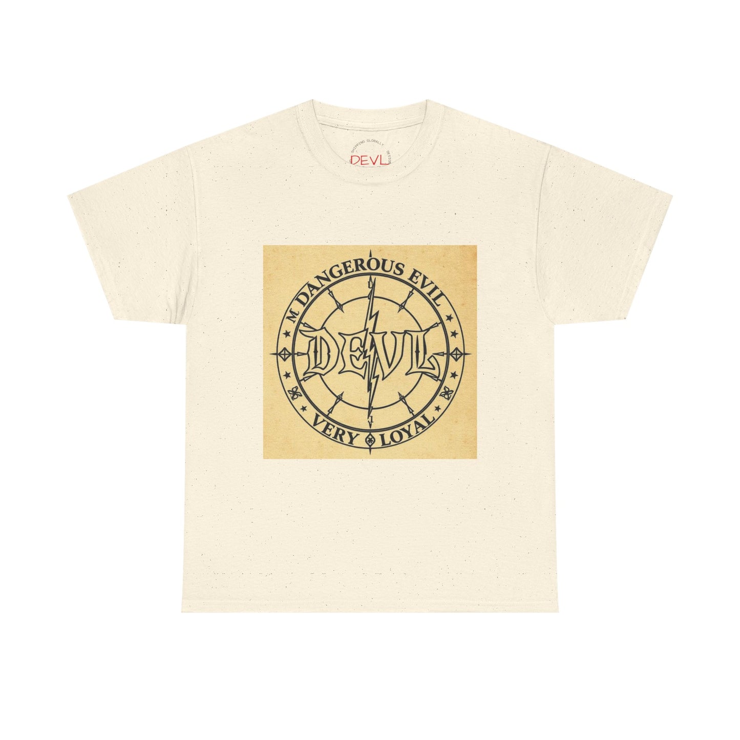 Devil Compass Tee - Unisex Heavy Cotton T-Shirt, Edgy Graphic Tee, Unique Gift, Streetwear Style, Casual Outfit, Halloween Apparel