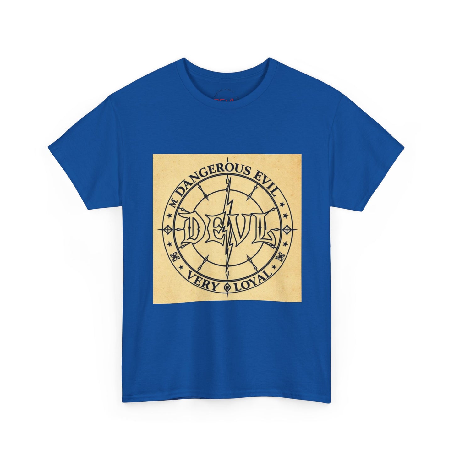 Devil Compass Tee - Unisex Heavy Cotton T-Shirt, Edgy Graphic Tee, Unique Gift, Streetwear Style, Casual Outfit, Halloween Apparel