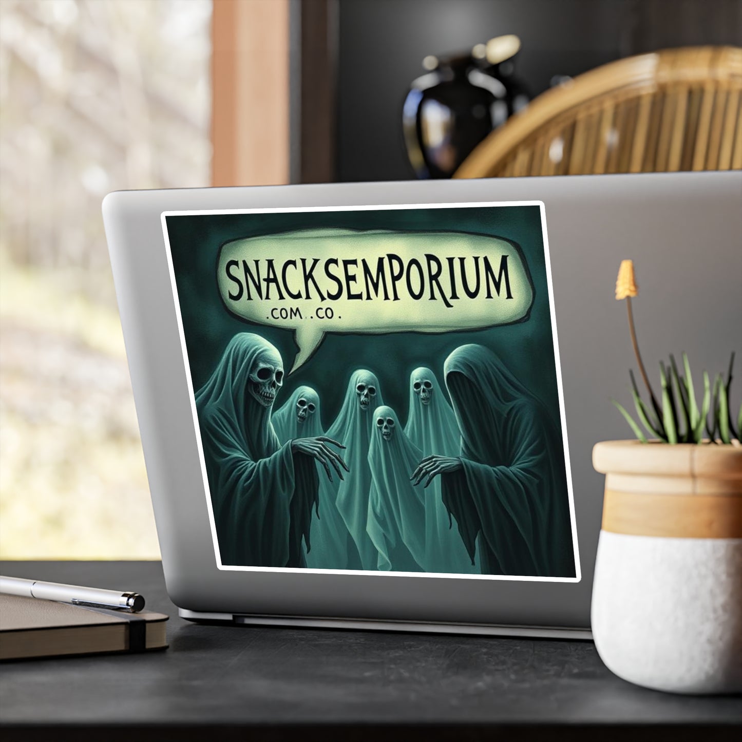 Spooky Vinyl Kiss-Cut Stickers, Halloween Decor, Laptop Accessories, Ghost Stickers, Unique Gifts for Friends, Creepy Aesthetic