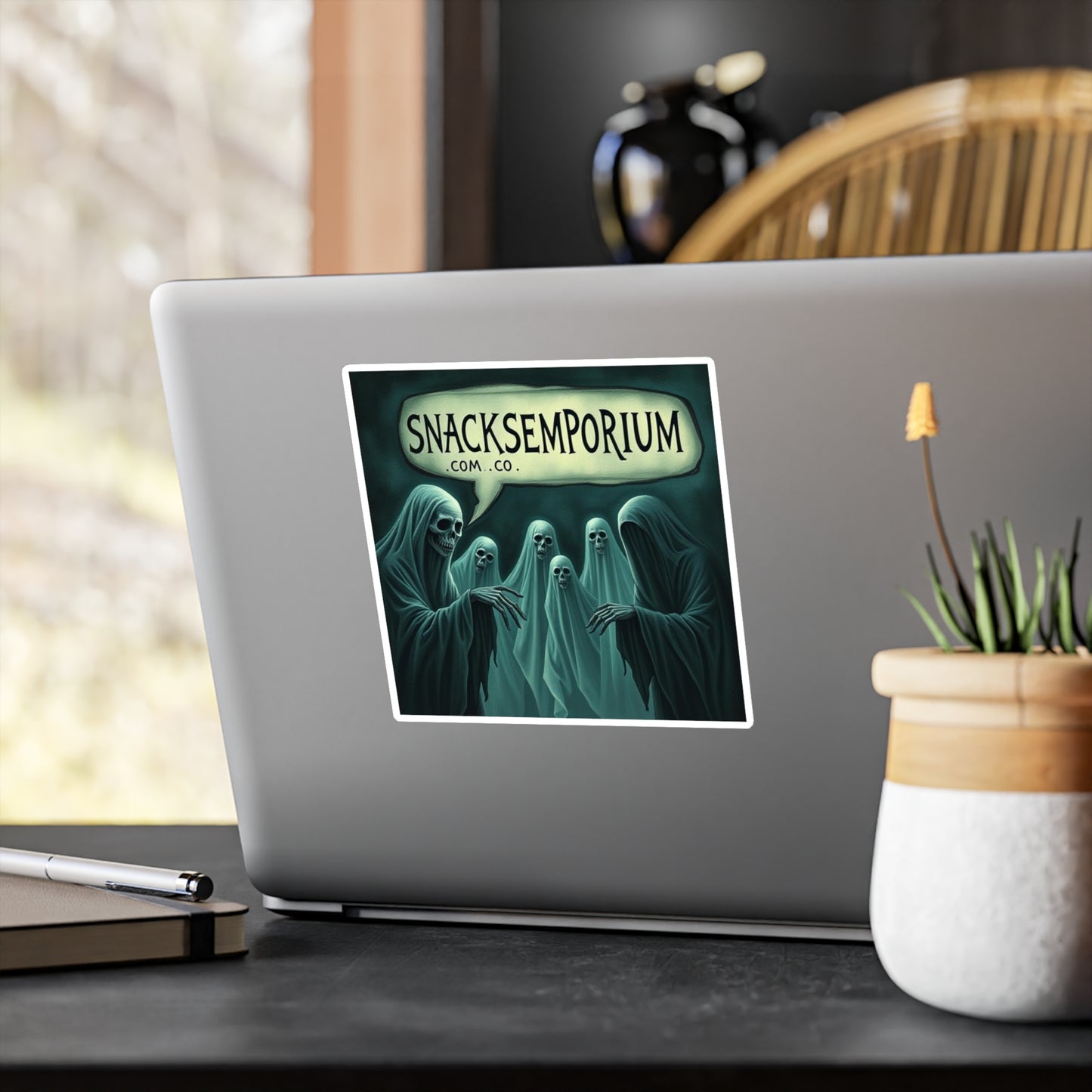 Spooky Vinyl Kiss-Cut Stickers, Halloween Decor, Laptop Accessories, Ghost Stickers, Unique Gifts for Friends, Creepy Aesthetic