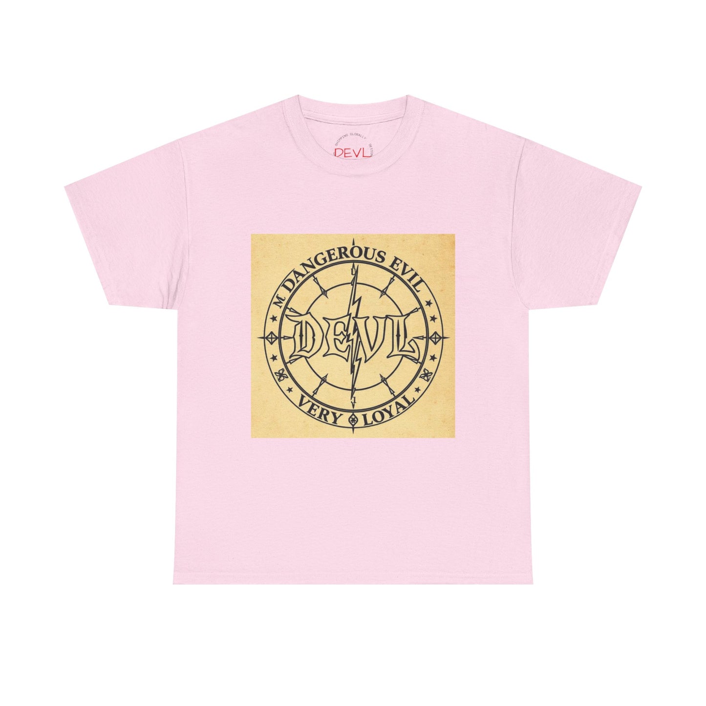 Devil Compass Tee - Unisex Heavy Cotton T-Shirt, Edgy Graphic Tee, Unique Gift, Streetwear Style, Casual Outfit, Halloween Apparel