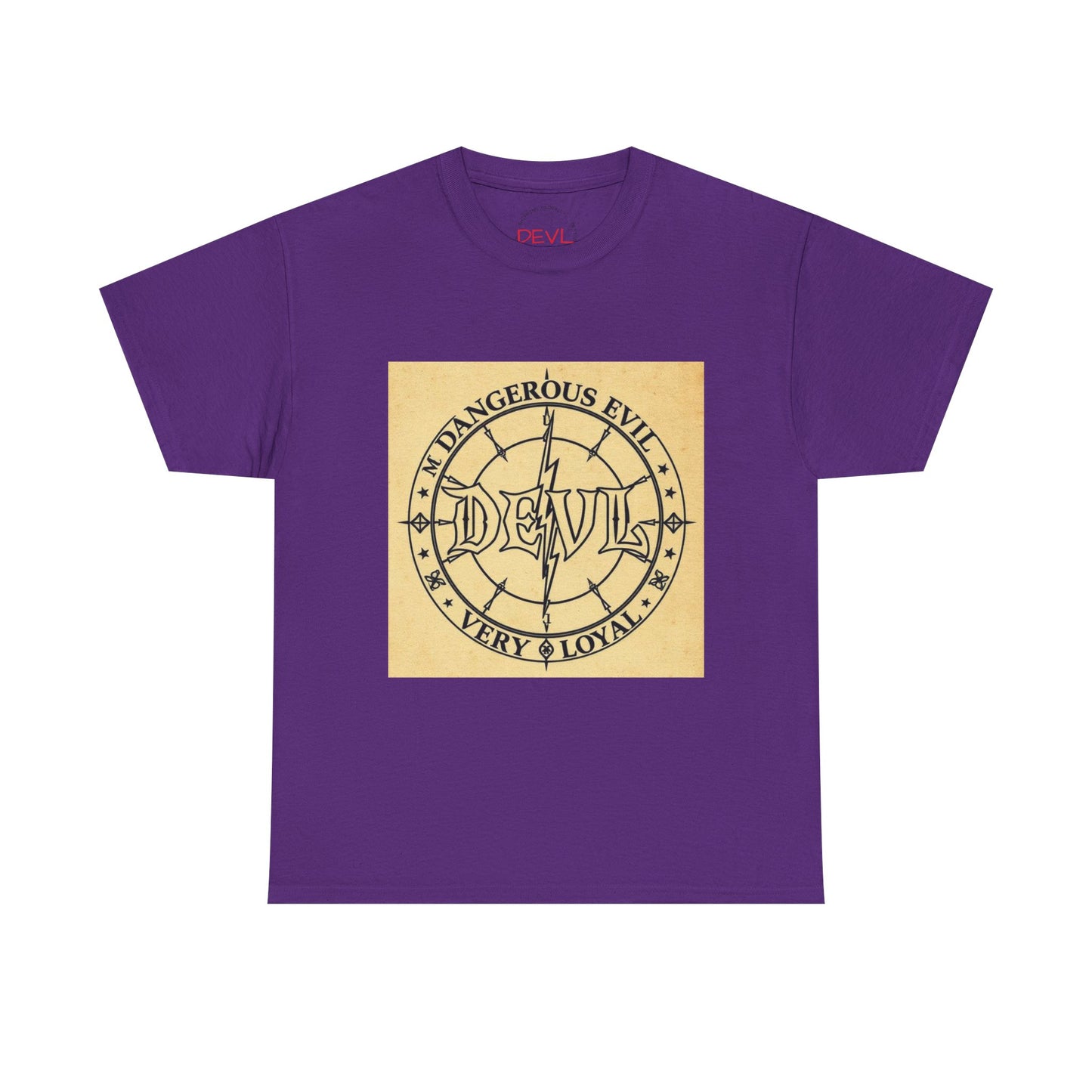 Devil Compass Tee - Unisex Heavy Cotton T-Shirt, Edgy Graphic Tee, Unique Gift, Streetwear Style, Casual Outfit, Halloween Apparel