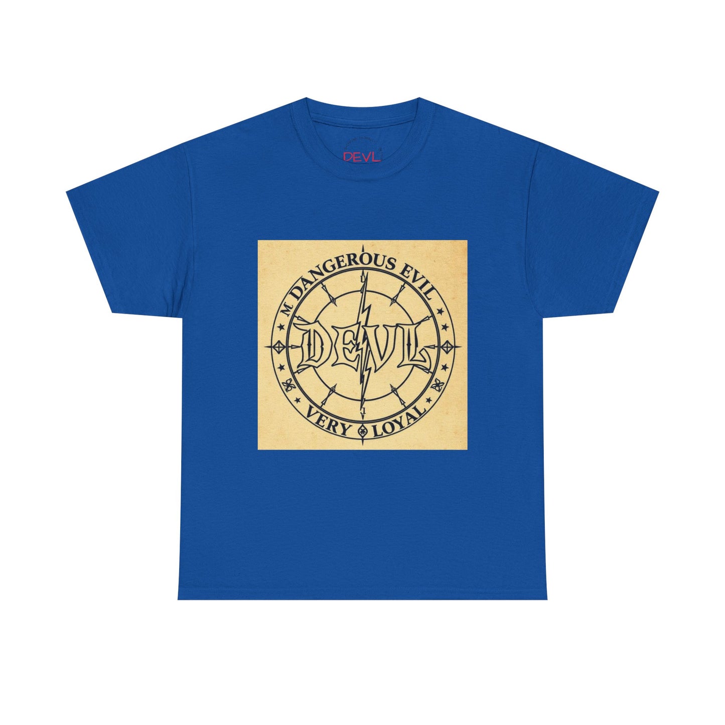 Devil Compass Tee - Unisex Heavy Cotton T-Shirt, Edgy Graphic Tee, Unique Gift, Streetwear Style, Casual Outfit, Halloween Apparel