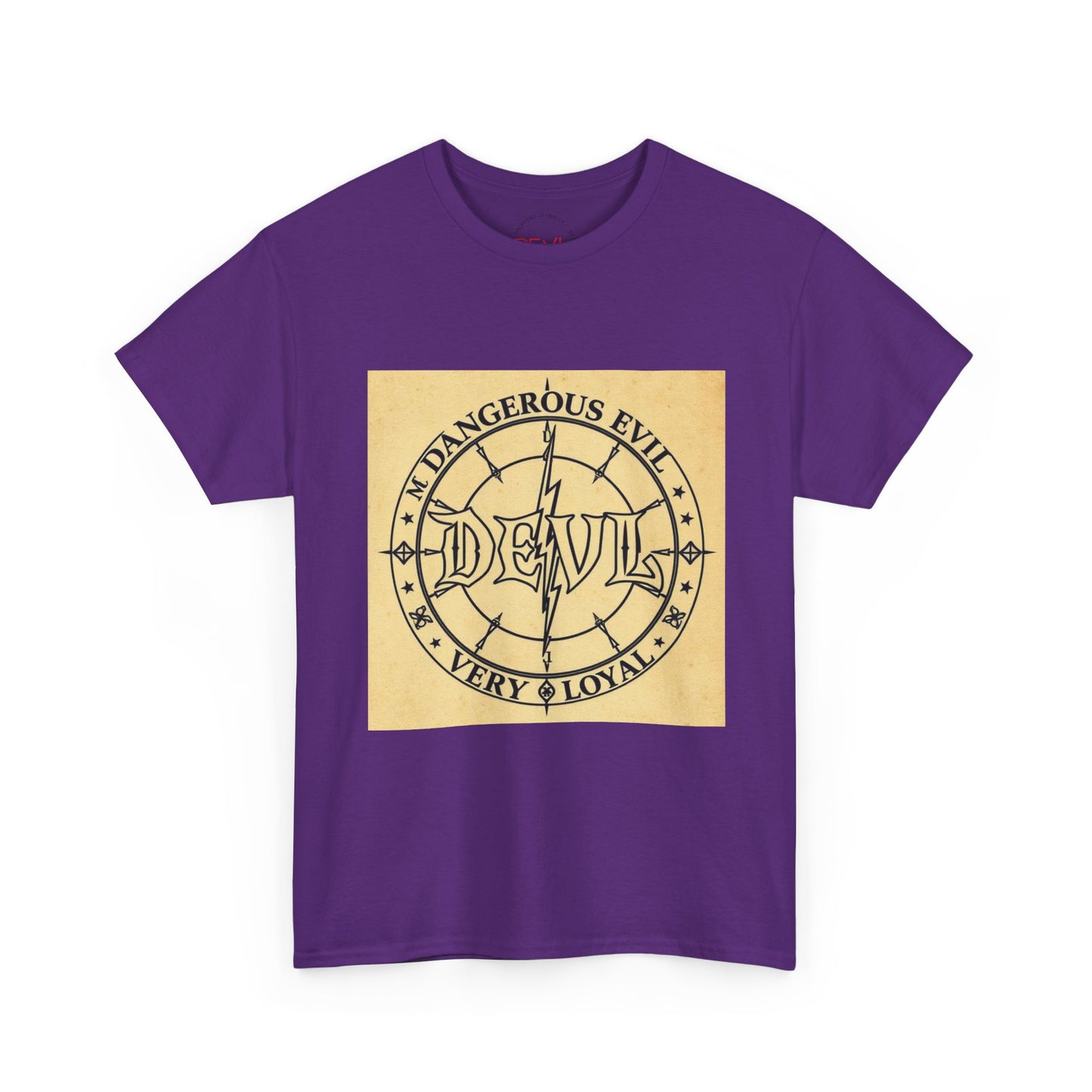 Devil Compass Tee - Unisex Heavy Cotton T-Shirt, Edgy Graphic Tee, Unique Gift, Streetwear Style, Casual Outfit, Halloween Apparel