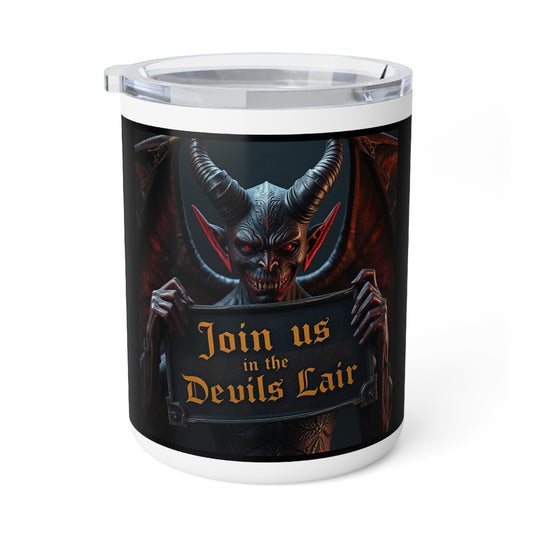 Devil's Lair Insulated Coffee Mug | Gothic Drinkware, Halloween Gift, Spooky Decor, Unique Coffee Cup, Dark Arts Themed