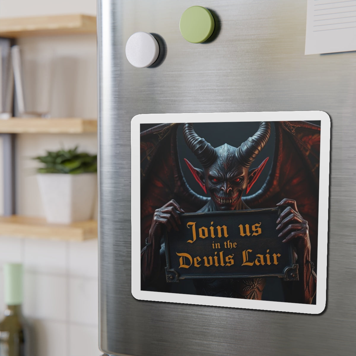 Devil's Lair Die-Cut Magnet, Halloween Decor, Spooky Gift, Witchcraft Collectible, Unique Refrigerator Magnet
