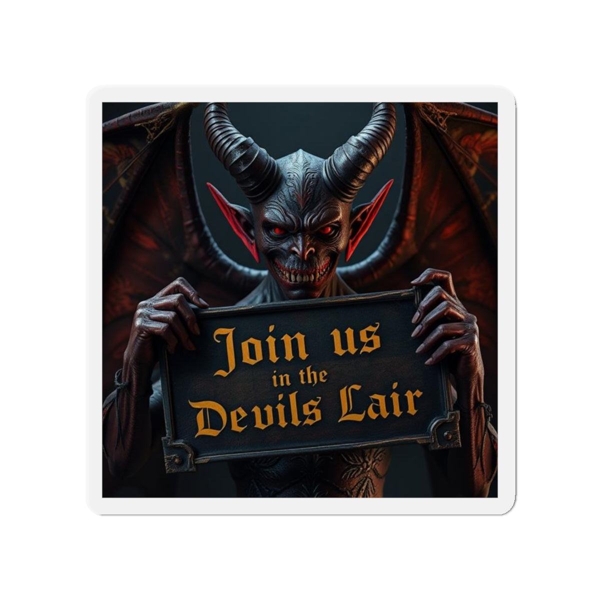 Devil's Lair Die-Cut Magnet, Halloween Decor, Spooky Gift, Witchcraft Collectible, Unique Refrigerator Magnet