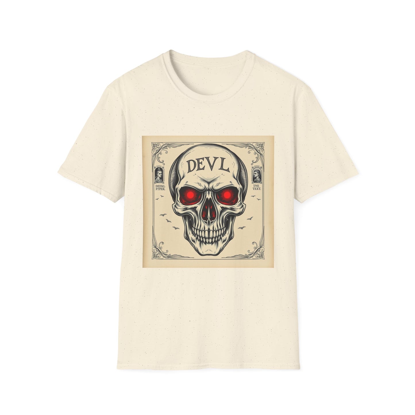 Devil Skull T-Shirt | Unisex Softstyle Tee, Graphic Tee, Cool Casual Wear, Perfect Gift for Occasions, Art Print Shirt, Trendy Apparel