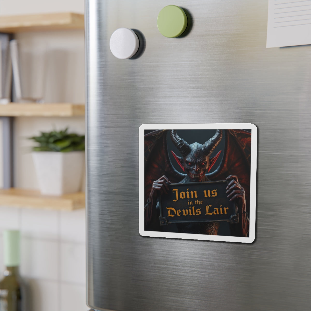 Devil's Lair Die-Cut Magnet, Halloween Decor, Spooky Gift, Witchcraft Collectible, Unique Refrigerator Magnet