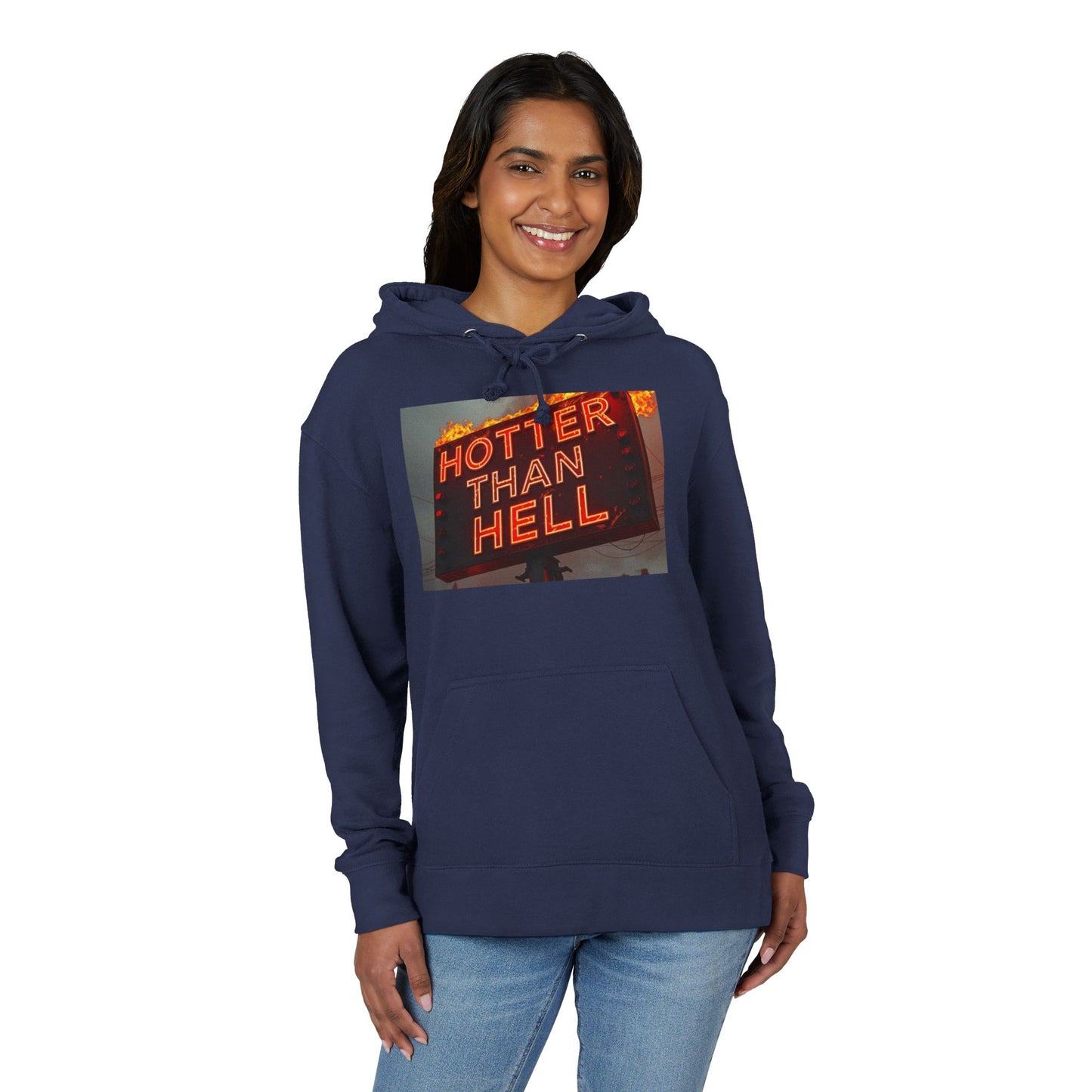 Hotter Than Hell Hoodie, Unisex French Terry Sweatshirt, Funny Graphic Sweatshirt, Casual Loungewear, Gift for Friends