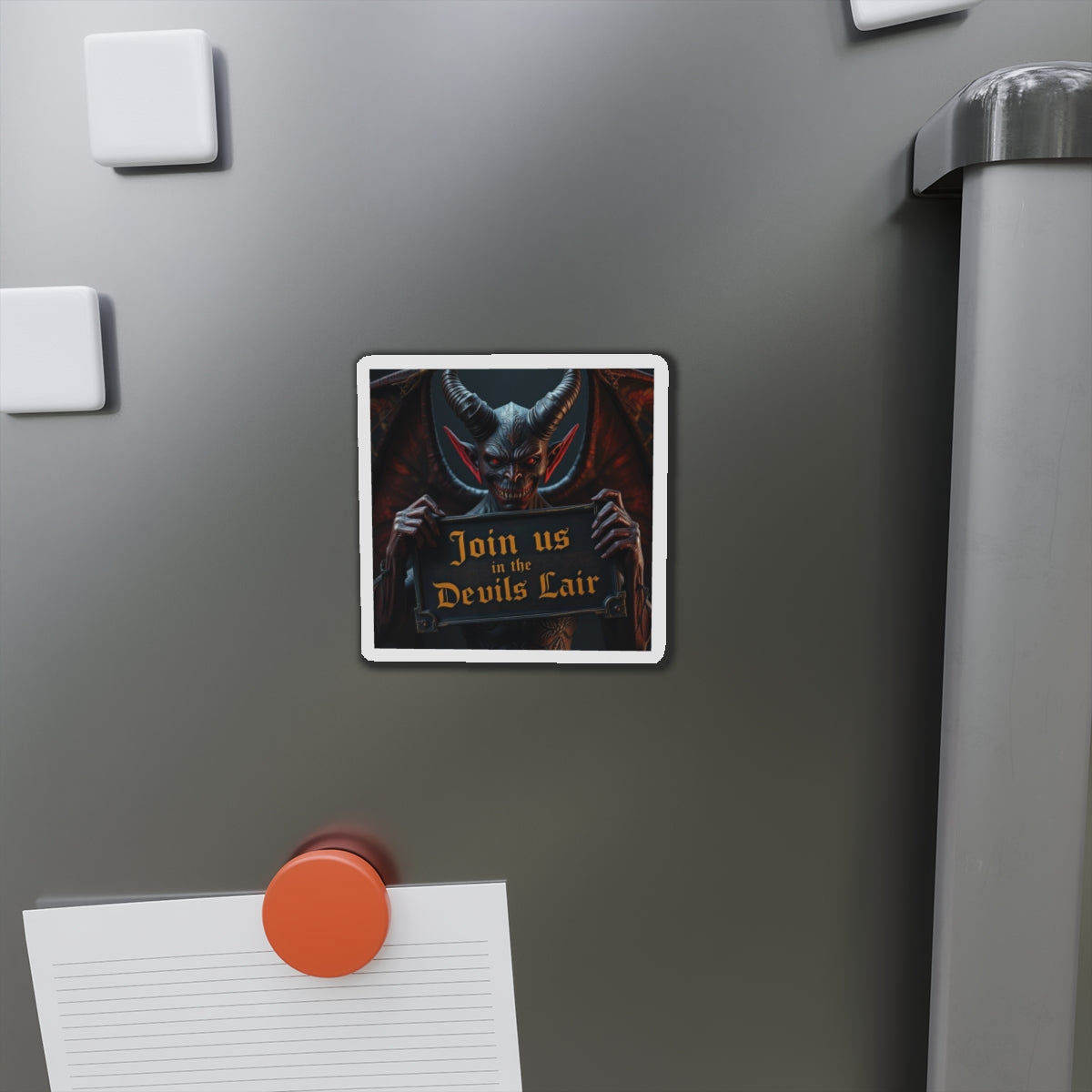 Devil's Lair Die-Cut Magnet, Halloween Decor, Spooky Gift, Witchcraft Collectible, Unique Refrigerator Magnet
