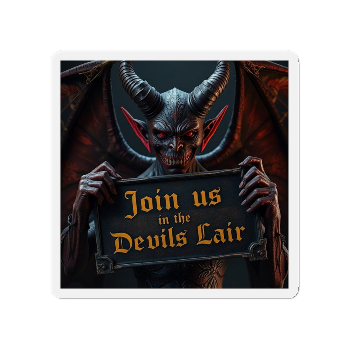 Devil's Lair Die-Cut Magnet, Halloween Decor, Spooky Gift, Witchcraft Collectible, Unique Refrigerator Magnet