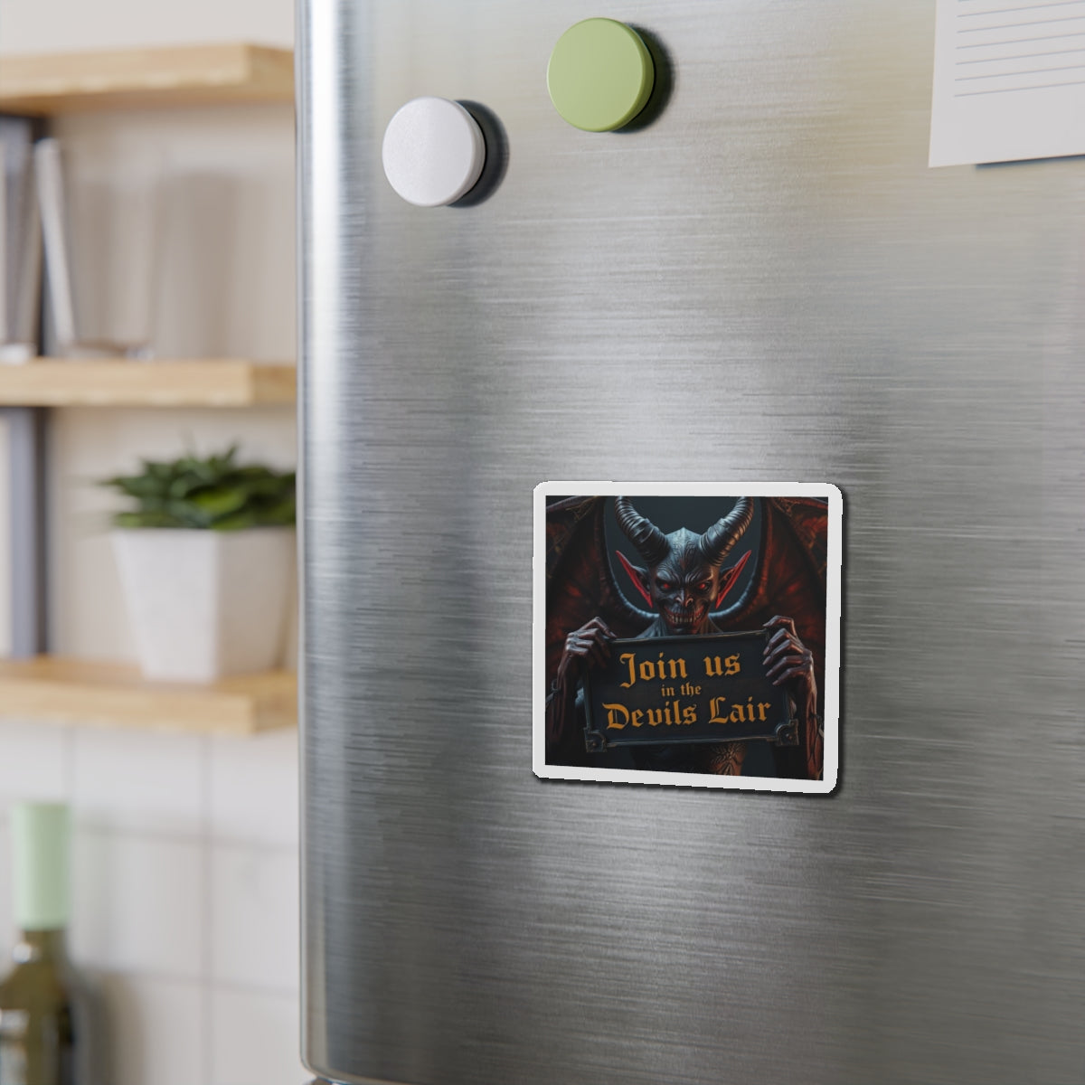 Devil's Lair Die-Cut Magnet, Halloween Decor, Spooky Gift, Witchcraft Collectible, Unique Refrigerator Magnet
