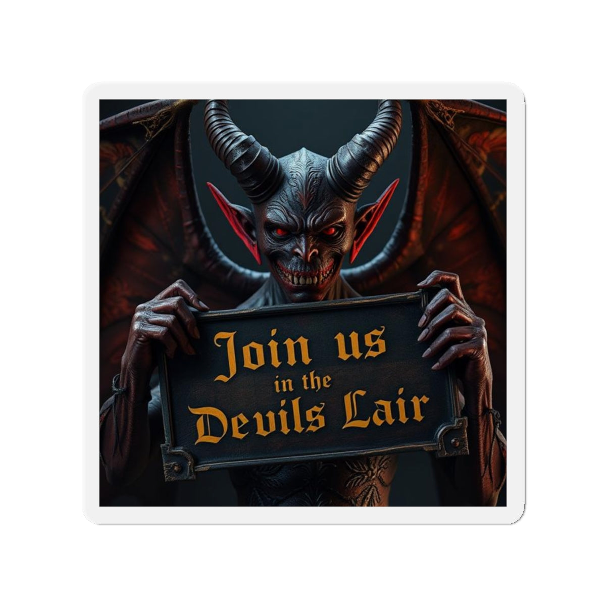 Devil's Lair Die-Cut Magnet, Halloween Decor, Spooky Gift, Witchcraft Collectible, Unique Refrigerator Magnet