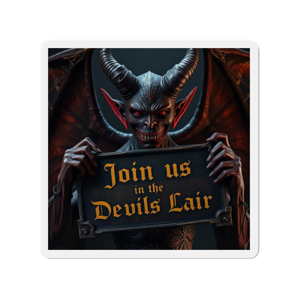Devil's Lair Die-Cut Magnet, Halloween Decor, Spooky Gift, Witchcraft Collectible, Unique Refrigerator Magnet
