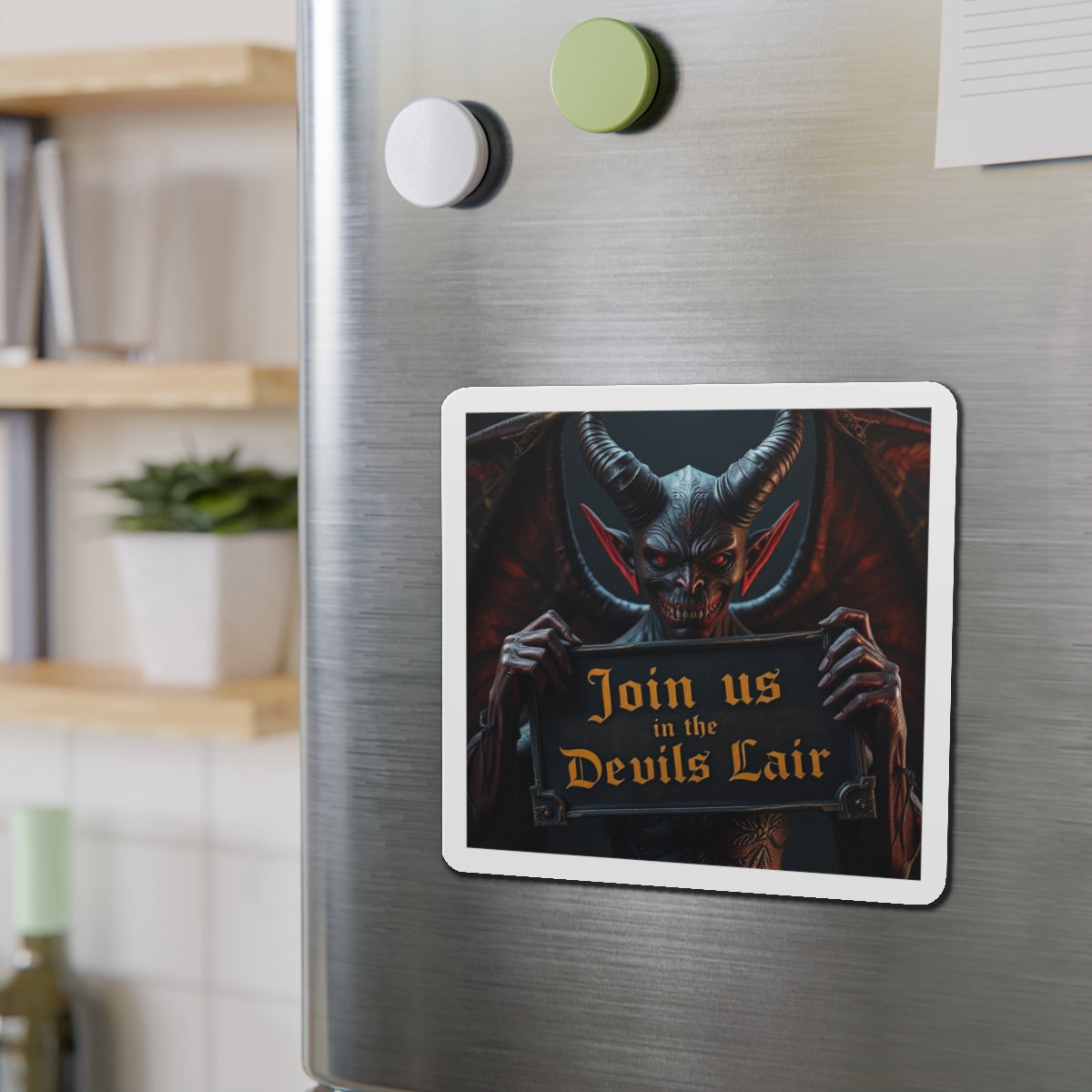 Devil's Lair Die-Cut Magnet, Halloween Decor, Spooky Gift, Witchcraft Collectible, Unique Refrigerator Magnet