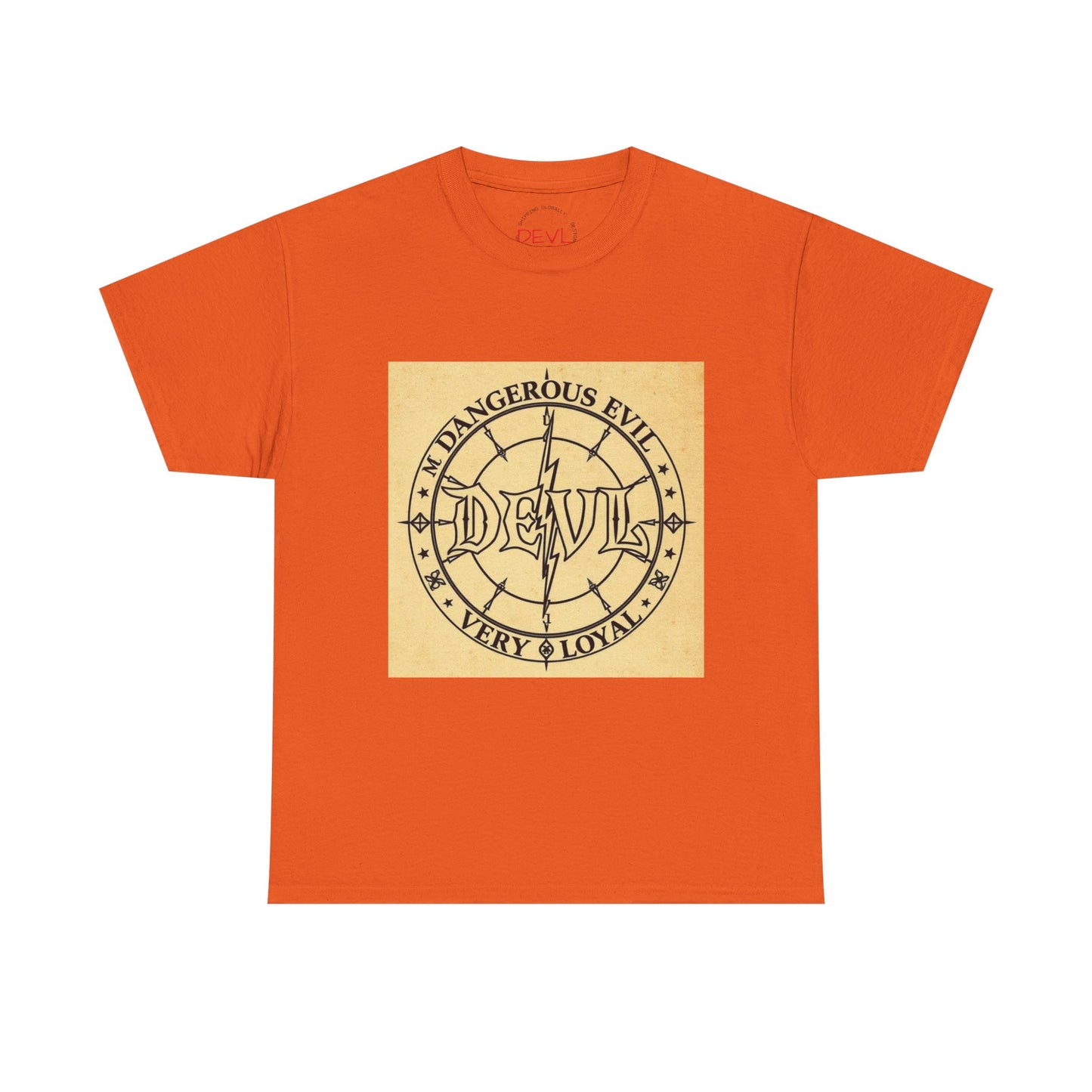 Devil Compass Tee - Unisex Heavy Cotton T-Shirt, Edgy Graphic Tee, Unique Gift, Streetwear Style, Casual Outfit, Halloween Apparel